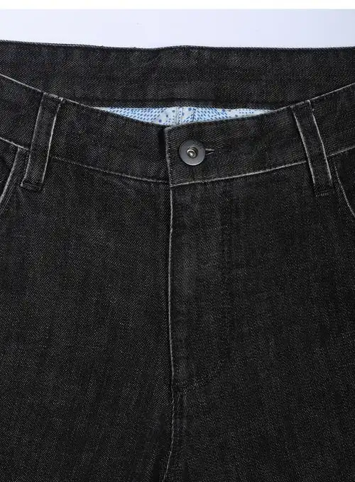 劲霸k-boxing 棉弹净色个性扫边牛仔裤男|fqrl1321 深兰 38