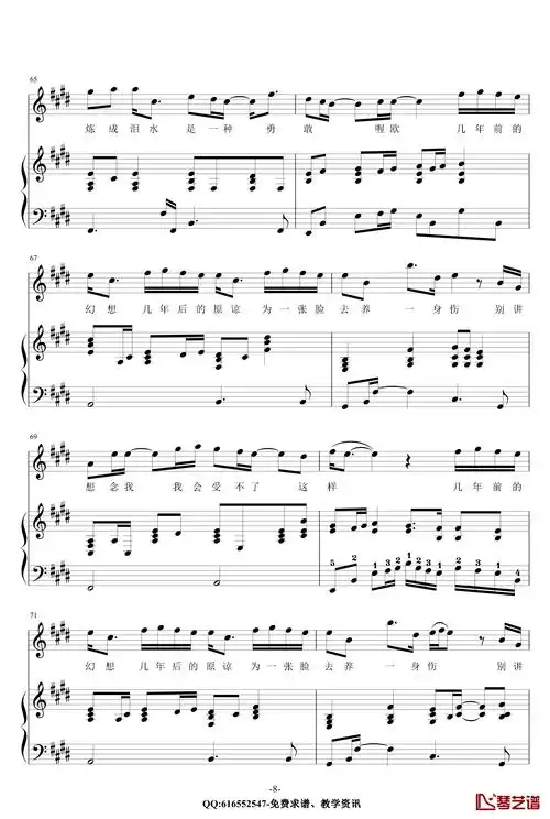 修炼爱情钢琴谱-金龙鱼原声弹唱版170517-林俊杰