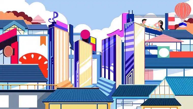 现代城市插画插画下载