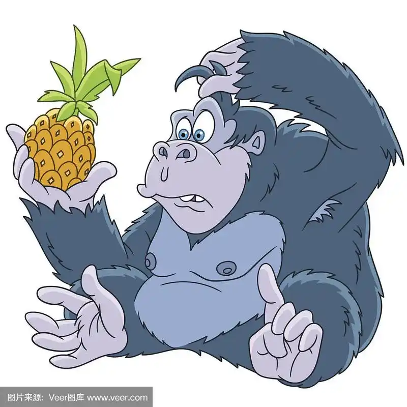 大猩猩,动物,卡通,猿,可爱的