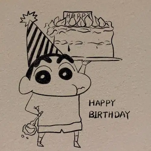 蜡笔小新生日快乐#教程  #画画打卡  #蜡笔小新  #蜡笔小新生日快乐