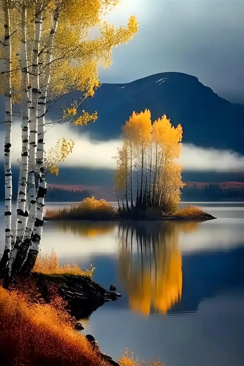 总有一些风景,让人流连忘返,浪漫成诗.#秋天的白桦树#美在光 - 抖音