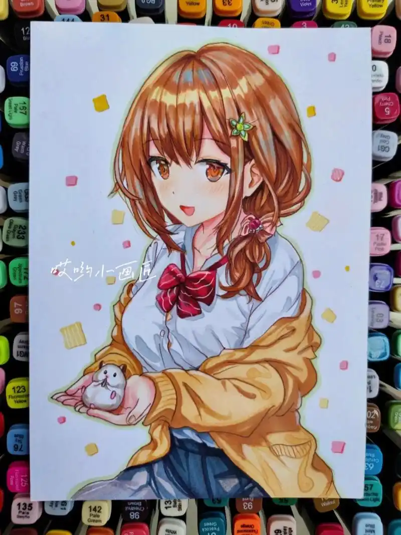 96马克笔动漫人物手绘 | 附步骤 图片过程来啦,色号在上一篇笔记里