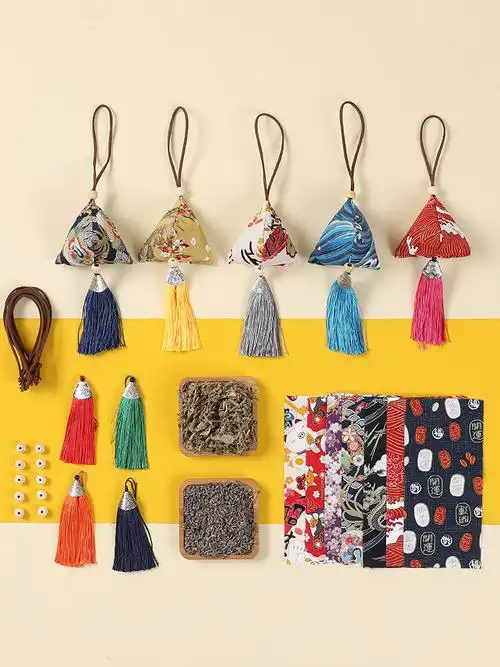 端午节香囊diy材料包手工自制小香包平安符艾草驱蚊古风粽子挂件