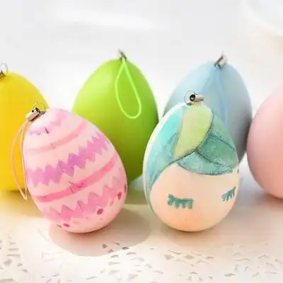 儿童手绘鸡蛋壳材料美术手工创意创意画早教课美术装饰美术diy