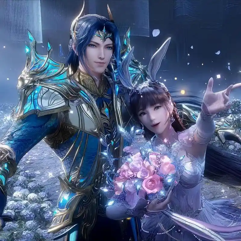 手捧鲜花,很幸福的样子,做情头也可以[坏笑] #国漫# #斗罗大陆