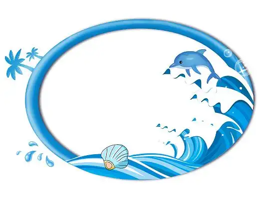 海浪上玩耍的海豚海洋边框海洋素材png素材