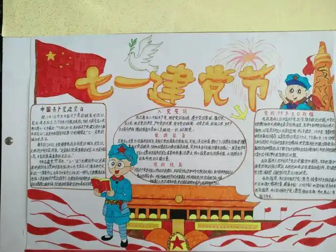 庆祝建党99周年手抄报展