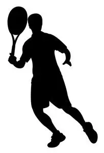 男孩的网球运动员网球运动员的男孩剪影矢量照片