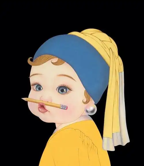 求一个戴珍珠耳环少女的q版