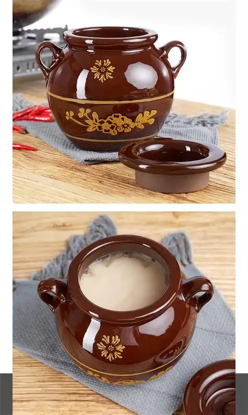 装猪油罐子家用陶瓷老式耐高温调味罐子荤土陶油缸带盖盐油坛子