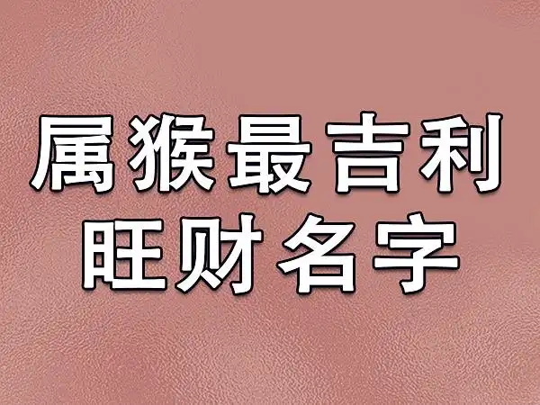 属猴最吉利旺财名字