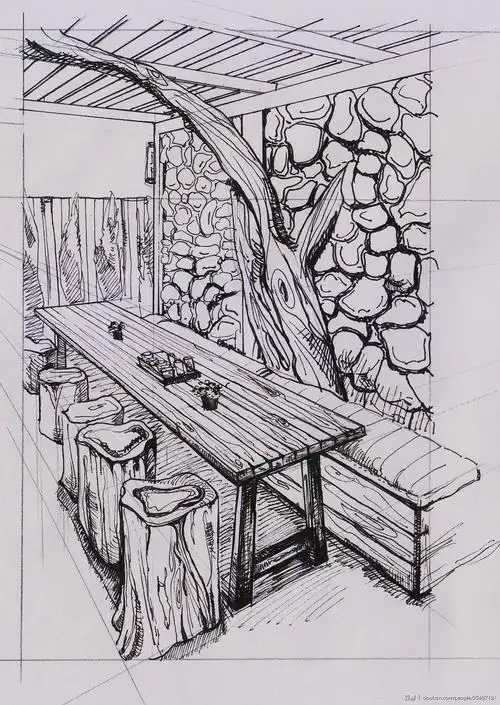 手绘场景室内啊室外啊画着玩