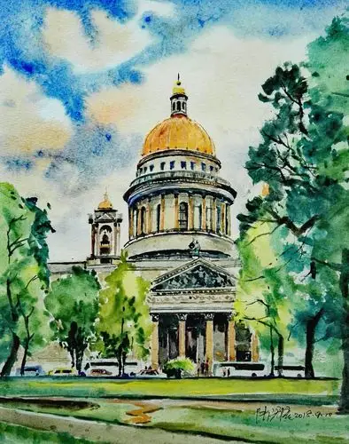 建筑界前辈陆景隆先生的水彩画及钢笔画作品集锦版本二(按时间顺序