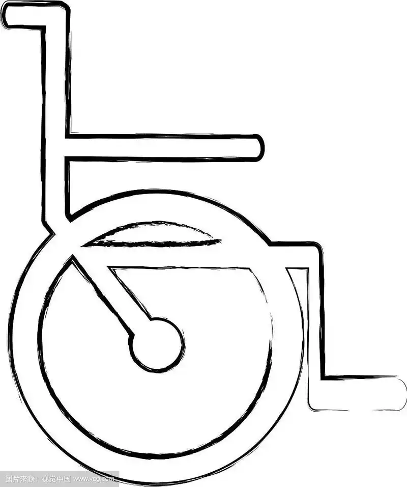 模糊剪影抽象轮椅平面图标