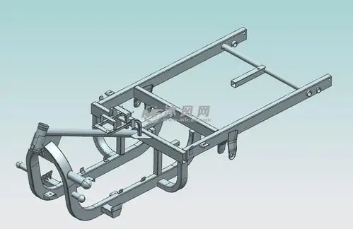 三轮车车架三维模型