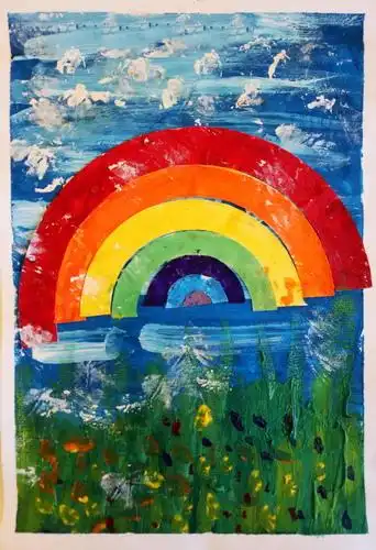 少儿书画作品-彩虹/儿童书画作品彩虹欣赏_中国少儿美术教育网