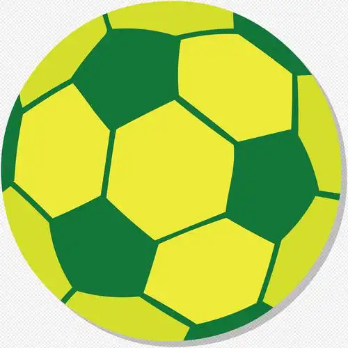 清爽黄绿花纹卡通足球花纹矢量素材