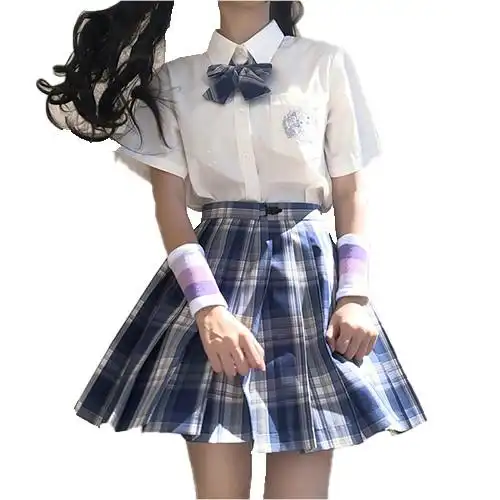 乐町原创jk制服套装咩啊格裙盐夏季正版现货学生校服