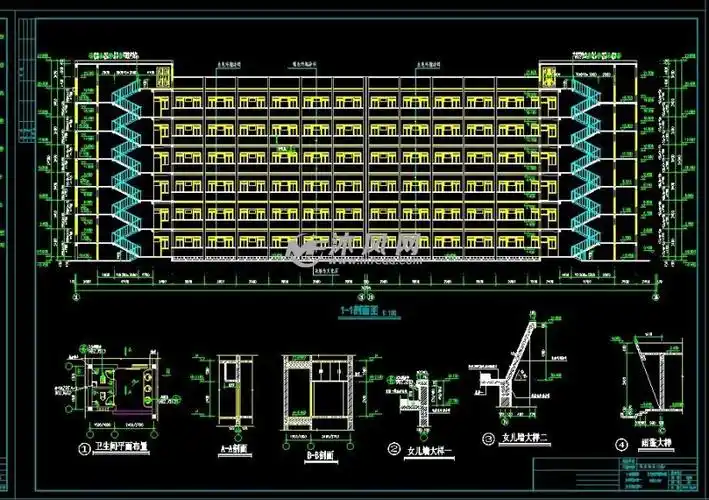 某中学学生宿舍建筑结构图