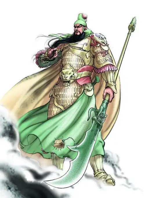 史诗中记载的关羽是一个乱世英雄,一脸胡须.