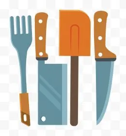 厨房用具卡通手绘简易画图标