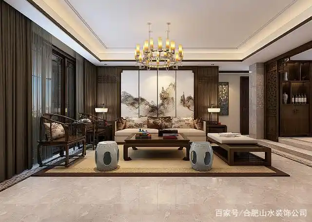 中式风格装修效果图客厅2020款,东方雅致韵味