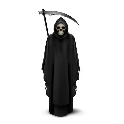 天使,死亡,白色背景,长柄镰刀_高清图片_全景视觉