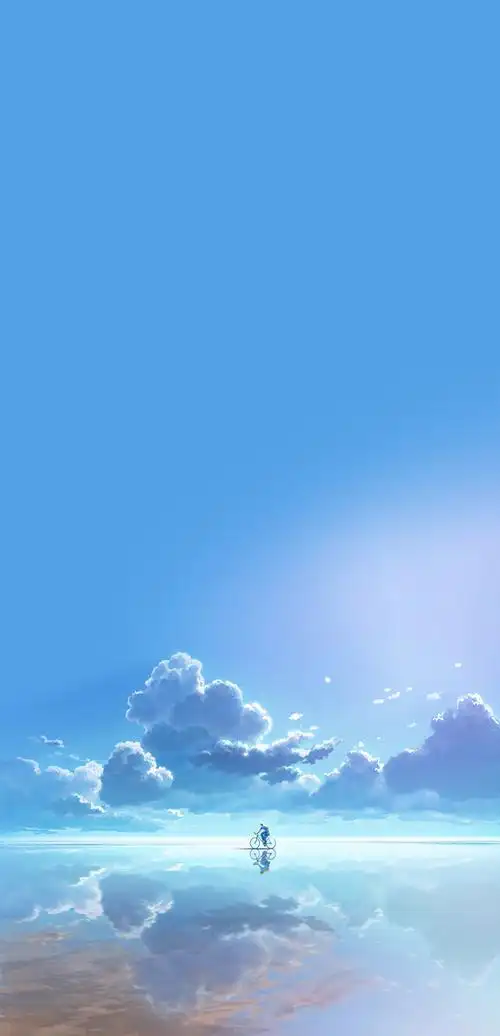 唯美动漫手机壁纸蓝天下的风景高清手机屏保图片