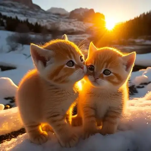 相守相依一辈子的情侣猫咪