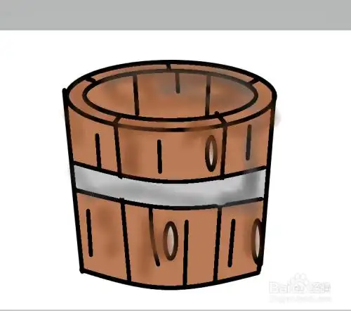 木桶简笔画的画法