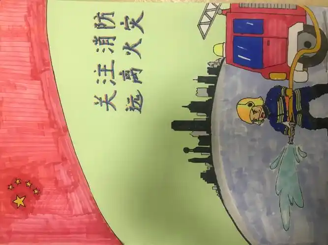 消防安全我知道——航幼大二班亲子消防安全宣传海报