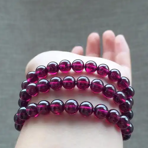 紫牙乌石榴石手串佛珠 手链多圈宗教 天然6a紫牙乌 巴西紫