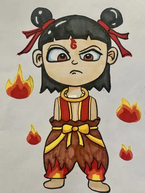 小哪吒的简笔画视频小妖怪 简笔画图片大全-普车都