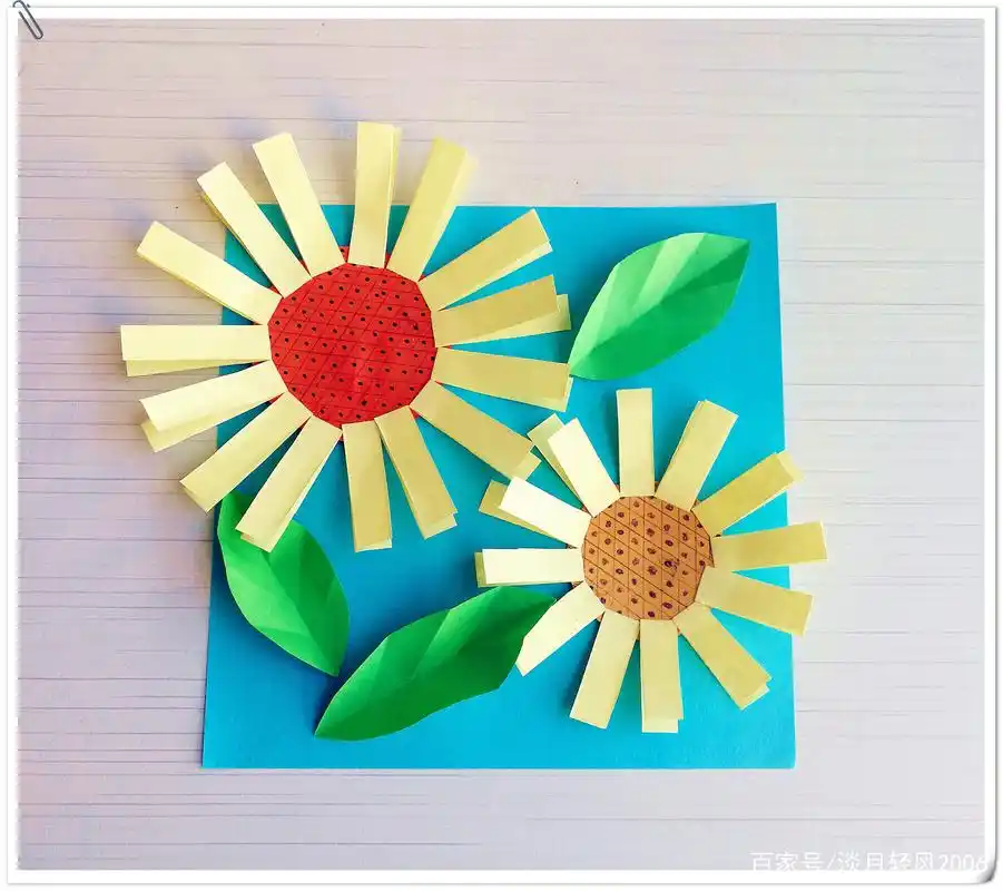 幼儿小手工,简单卡纸手工,用彩色卡纸粘贴向日葵画,好学又漂亮