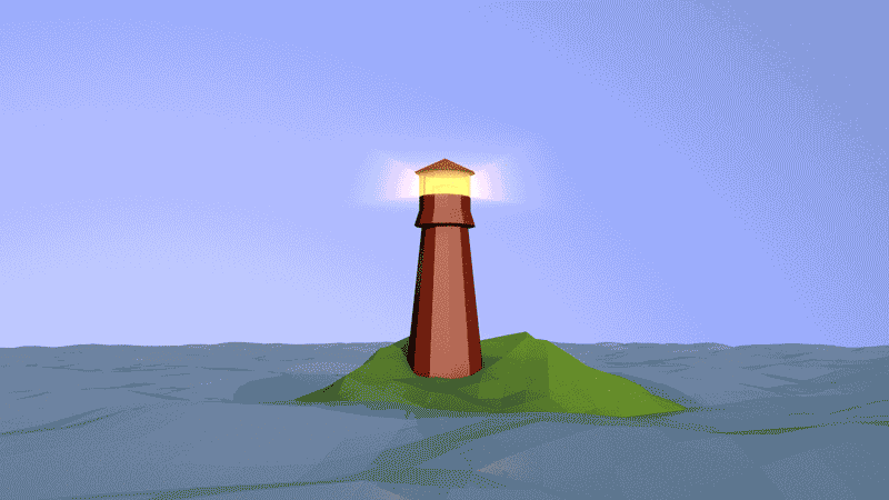 low-poly风格的灯塔