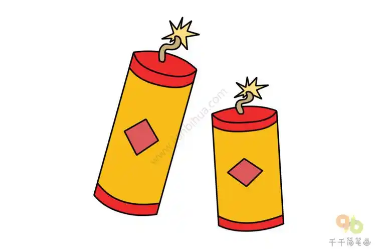 烟花爆竹简笔画图片