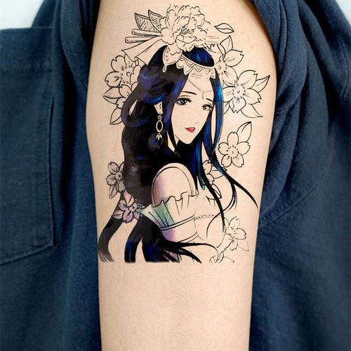 刀锋意志纹身贴半臂防水霸气个性性感艺伎般若割线貂蝉花臂仿真刺青