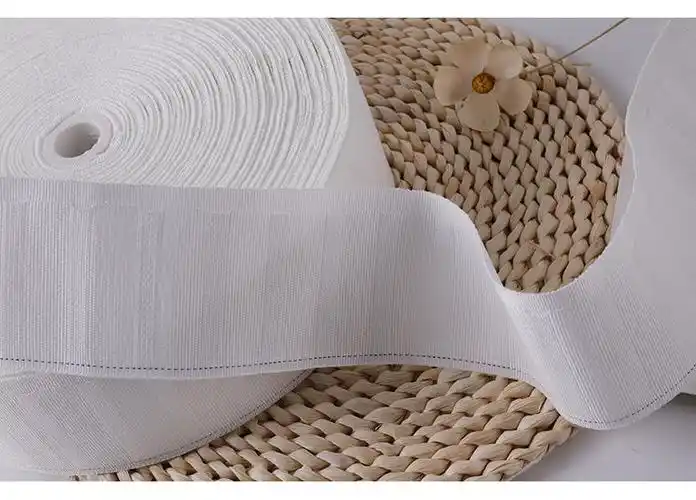 工厂直销窗帘挂钩布带涤纶棉质布带防晒四爪钩白布带50米涤纶布带一卷