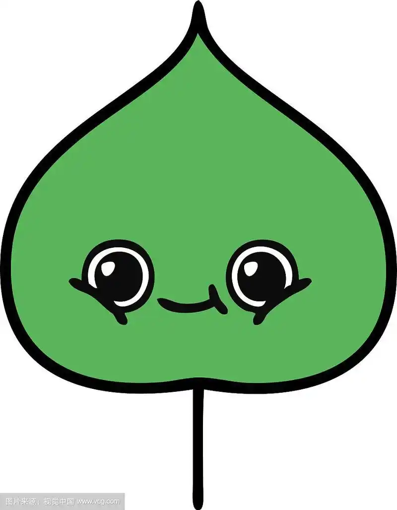可爱的卡通表情树叶