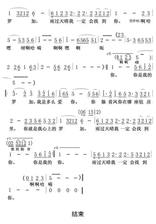 心上的罗加简谱-虫虫乐谱