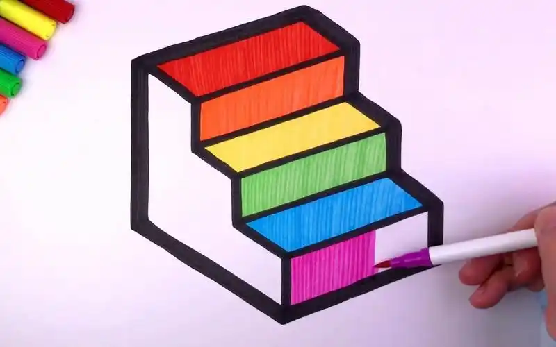 儿童简笔画教孩子画楼梯