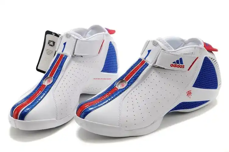 热卖阿迪达斯/adidas 麦迪4代鞋带内藏式魔术扣篮球鞋 白蓝红41-46