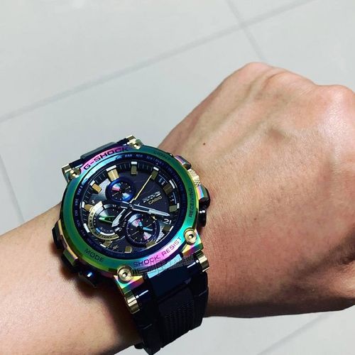 卡西欧gshockmtg20周年联名款男表彩虹表圈mtgb1000rb