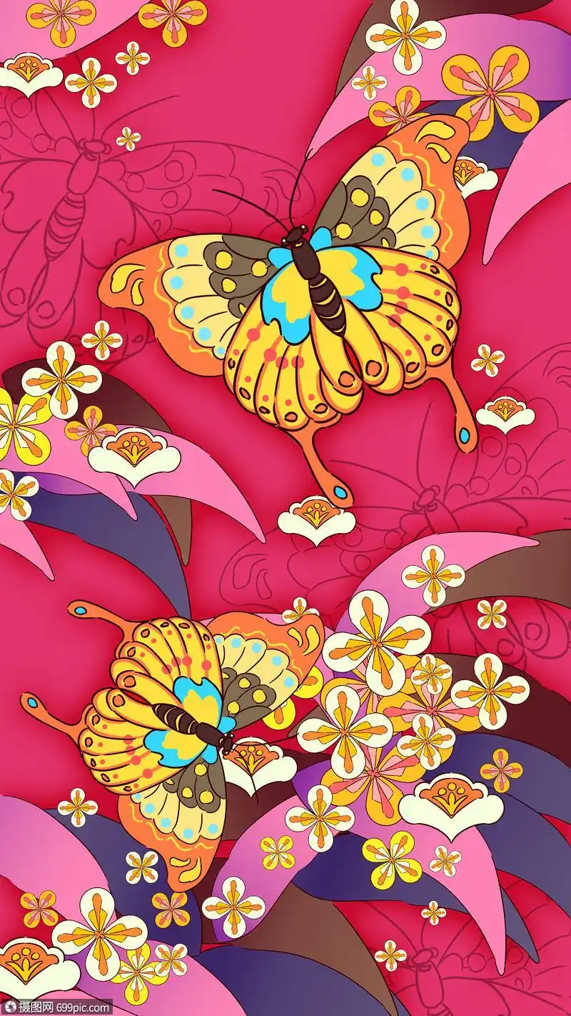 中国风蝴蝶插画