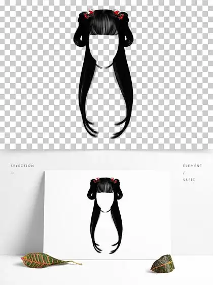 20440原创手绘古风汉服发饰双发髻红色头饰仙侠风20424731中国古风