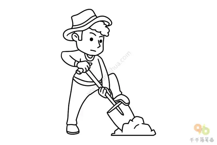 轻松画工人简笔画