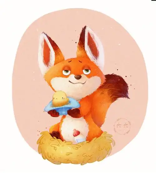 小动物插画新手狐狸奶爸