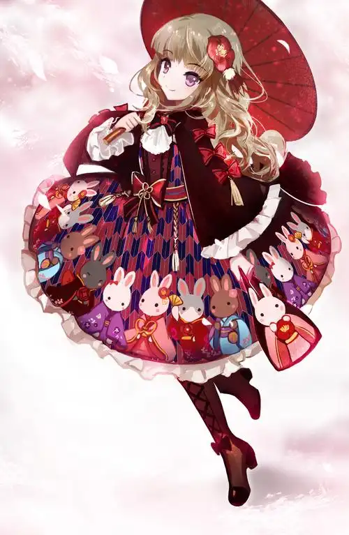 动漫插画人物萝莉洋服洛丽塔洋装lol