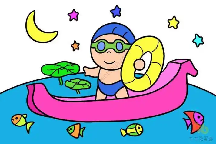 夏天的简笔画彩色